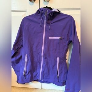 REI Co-Op Jacket Women's Purple Solid Rainier Full Zip Waterproof Outdoor